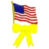 USA FLAG PIN UNITED STATES FLAG PIN YELLOW RIBBON PIN